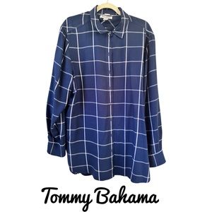 EUC Tommy Bahama Ladies Lightweight Royal‎ Blue with white Top XL/TG - beautiful